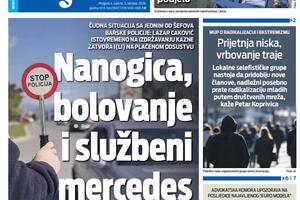 Naslovna strana "Vijesti" za 3. oktobar 2026. godine