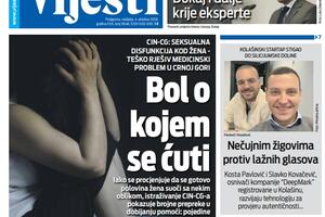 Naslovna strana "Vijesti" za 4. oktobar 2026. godine