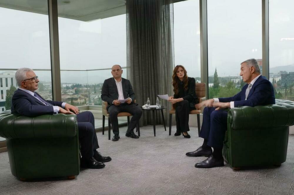 Televizijski duel Mandića i Đukanovića tokom kampanje za predsjedničke izbore, mart 2023, Foto: Screenshot/Youtube