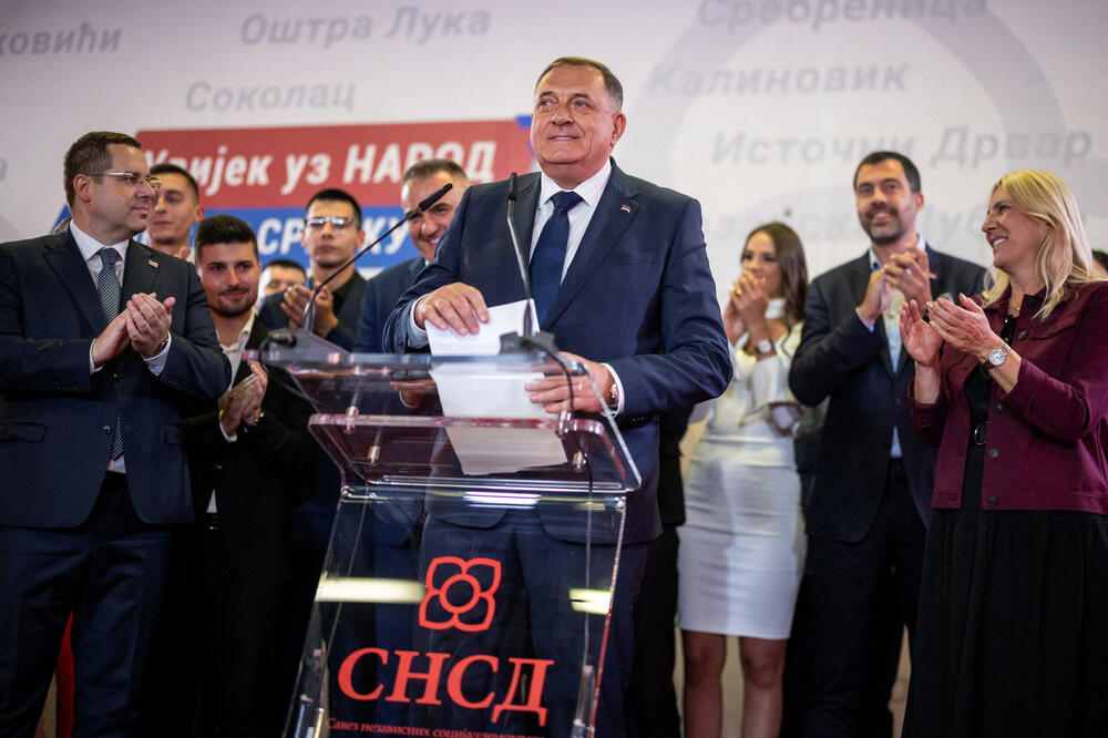 Dodik u Banjaluci nakon objave preliminarnih rezultata, Foto: Rojters