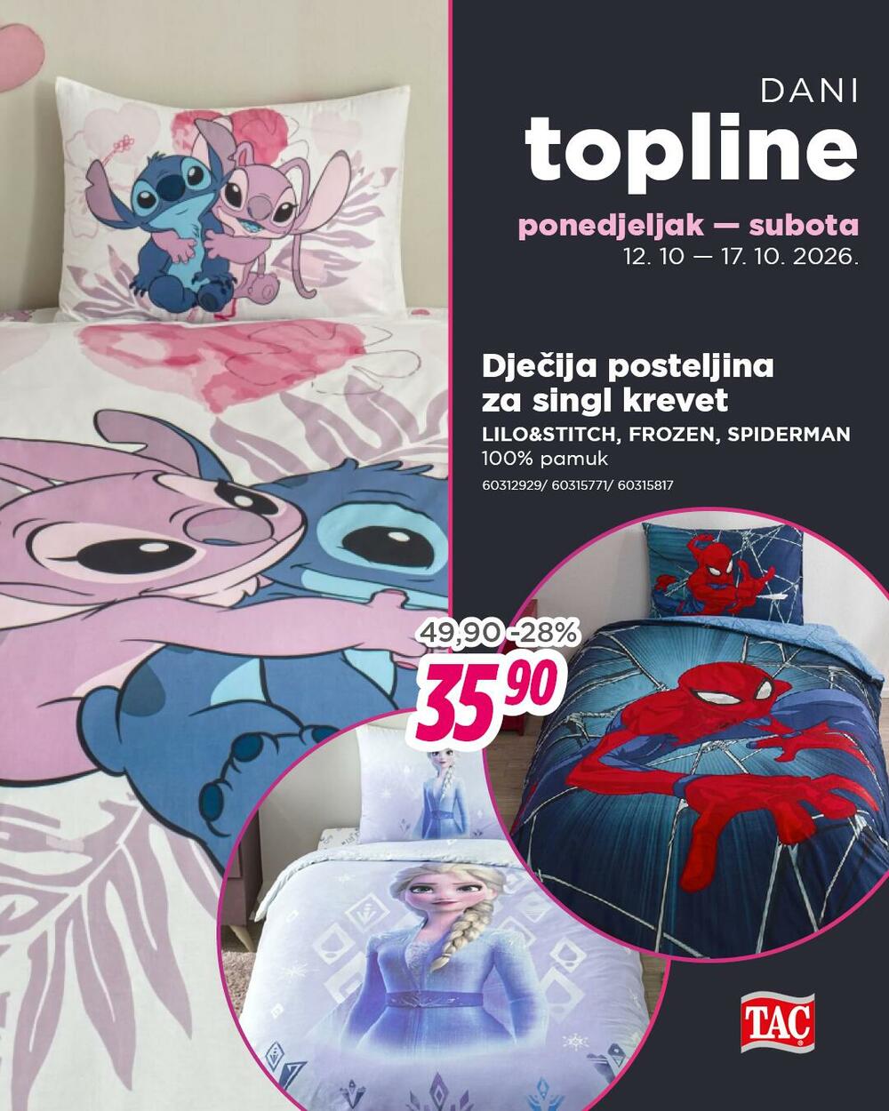 <p><em>Samo do subote, 17. oktobra, iskoristite najmanje 20% popusta na sve jastuke, jorgane, ćebad i posteljinu.</em></p>