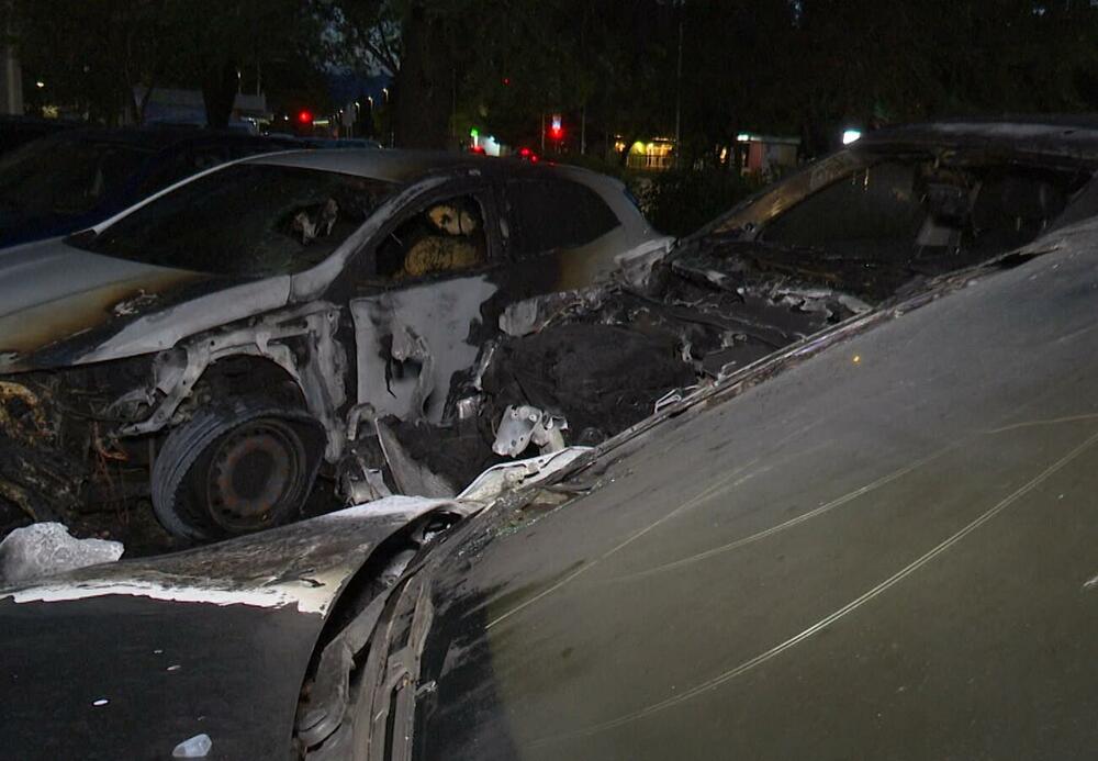 požar automobili, požar Podgorica, zapaljena vozila