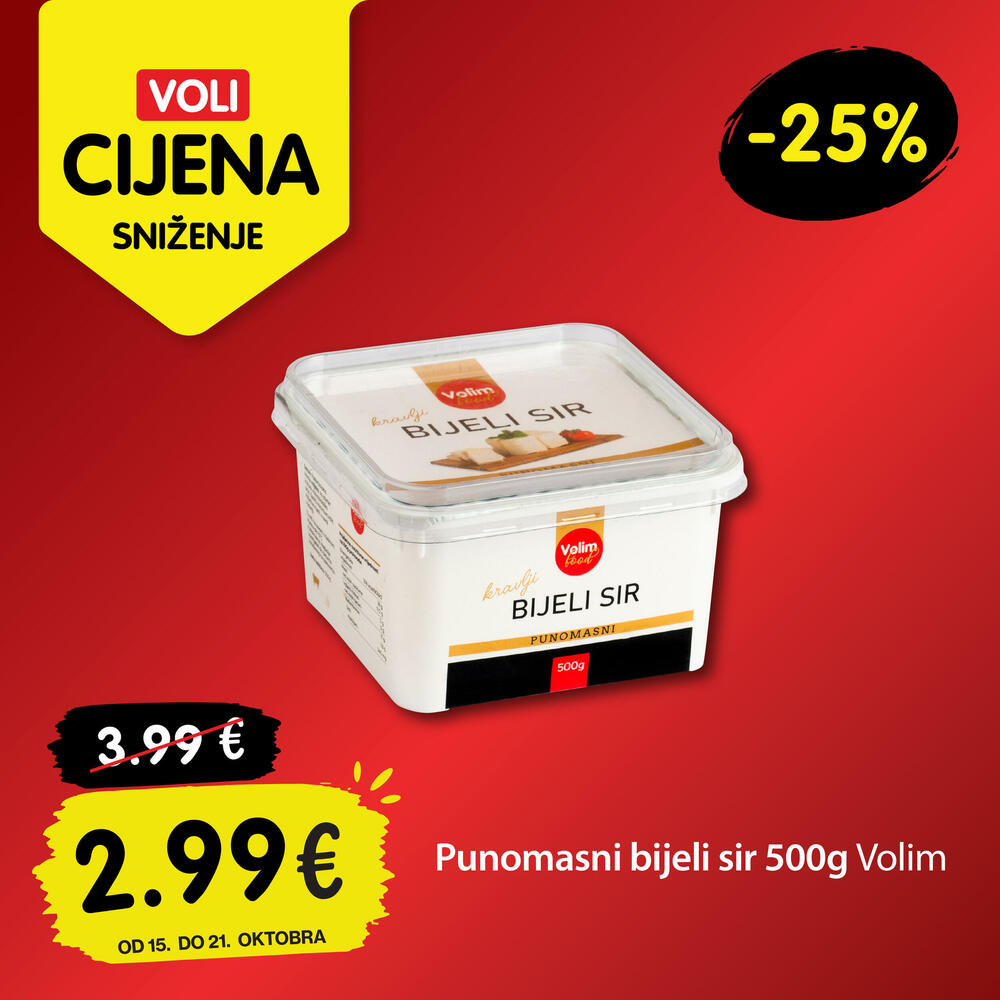 <p>Vrijeme je da otkrijete šta vas čeka u novoj sedmici sjajnih ponuda. I ovog četvrtka pripremili smo vam nove Voli cijene za omiljene proizvode, uz koje svakodnevna kupovina postaje još povoljnija.</p>