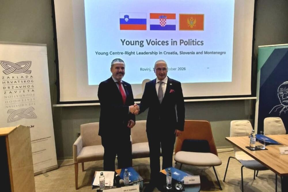 Grlić Radman (desno) na događaju "Mladi glasovi u politici" u Rovinju, Foto: x.com/grlicradman