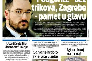 Naslovna strana "Vijesti" za 18. oktobar 2026. godine