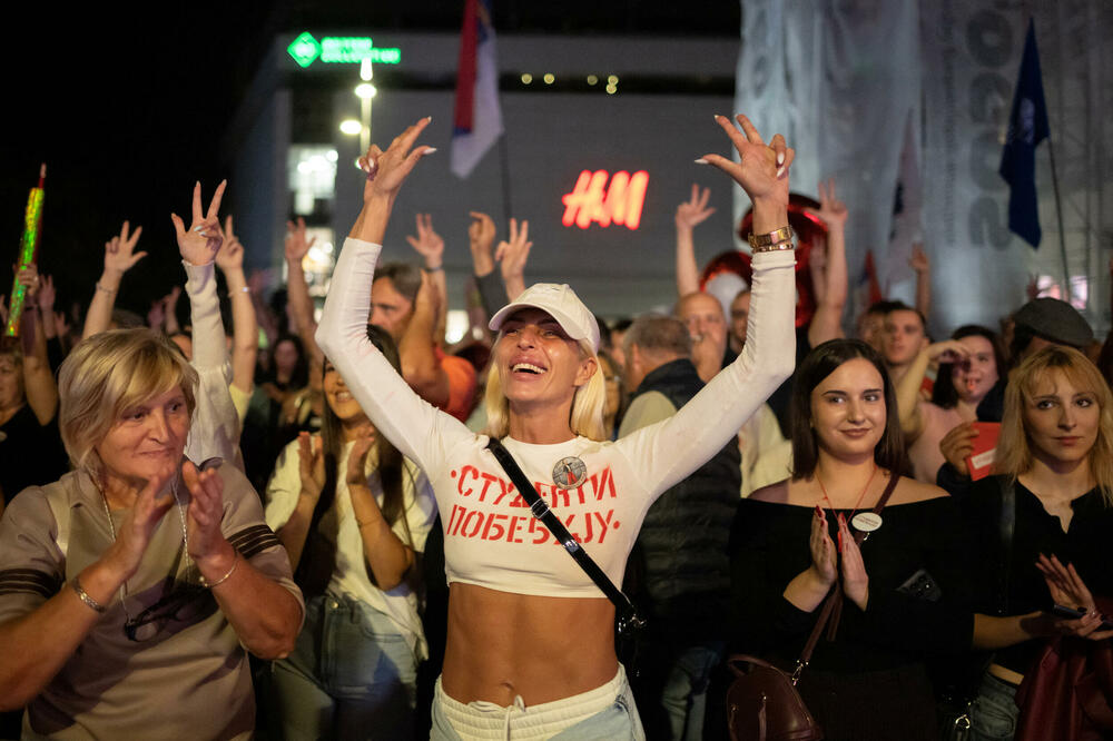 Sa skupa liste "Studenti pobjeđuju", Foto: REUTERS