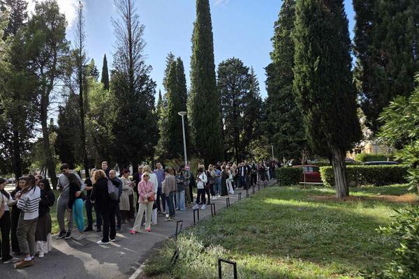 Gužve ispred Ambasade Srbije u Podgorici: Birači strpljivo čekaju,...