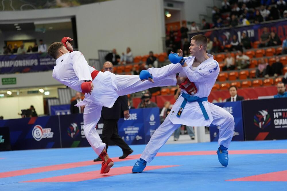 Vučinić je desnom nogom udarao samo kada je bio siguran da će do boda, Foto: Karate savez Crne Gore