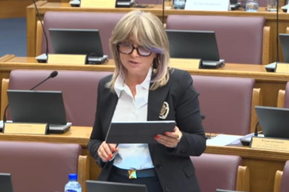 Sunčana Glavak se obraća u Skupštini Crne Gore, Foto: Screenshot/Youtube/Skupština Crne Gore