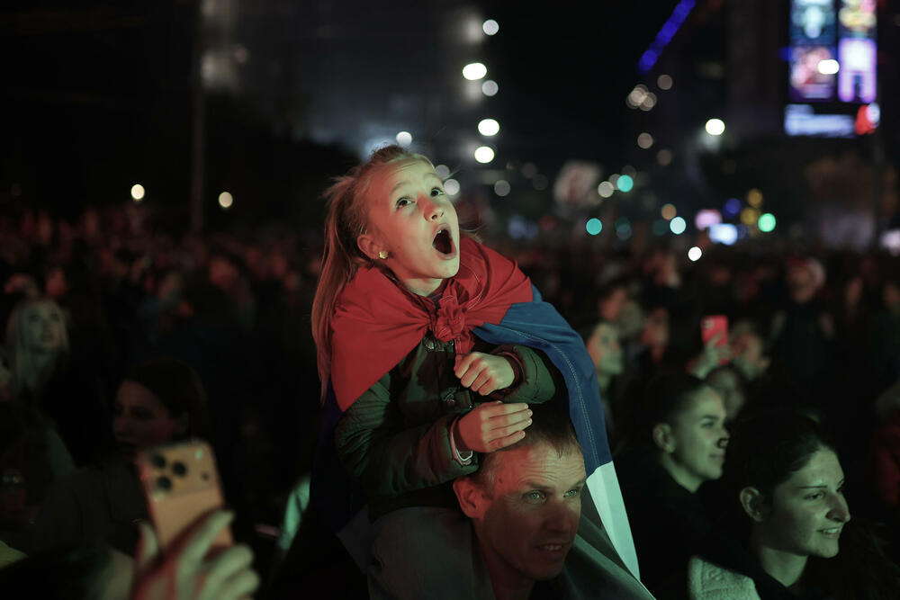 Proslava pobjede studentske liste u Beogradu