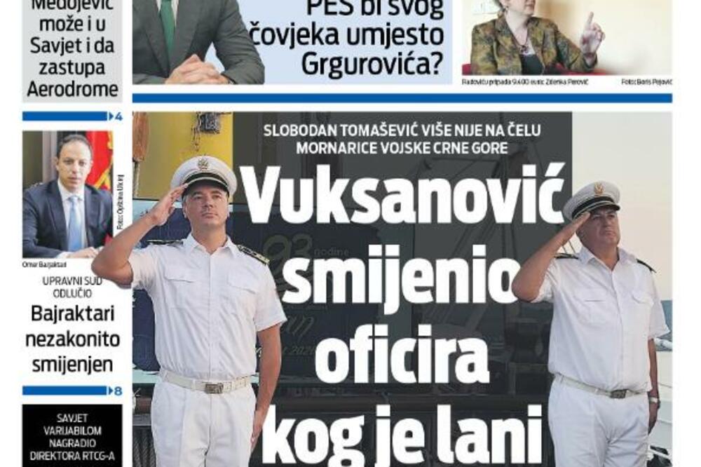 Naslovna strana "Vijesti" za 30. oktobar 2026. godine