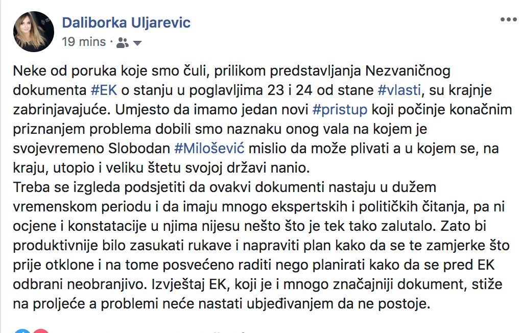 Daliborka Uljarević, objava