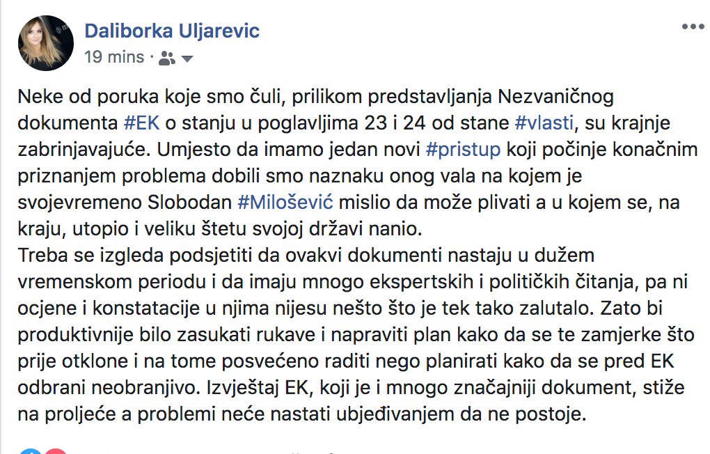 Daliborka Uljarević, objava