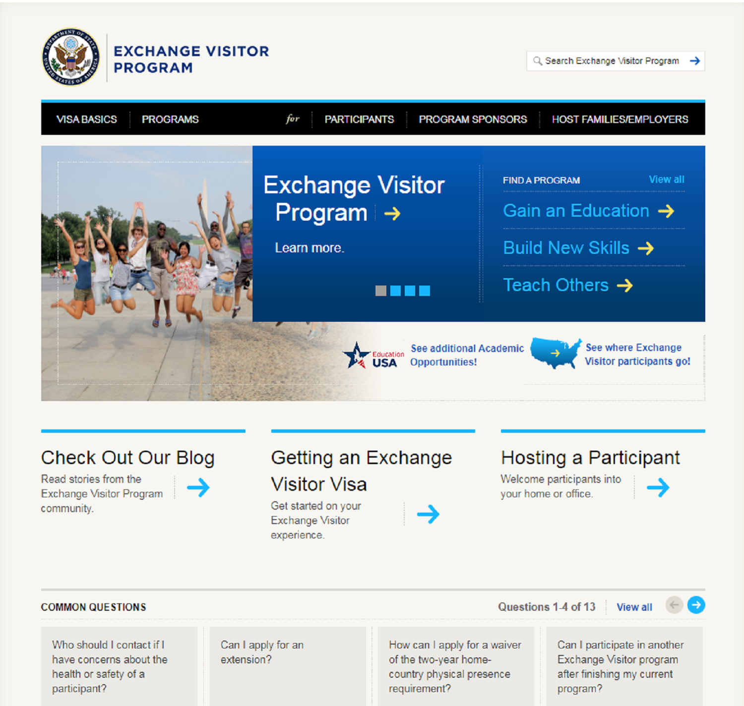 Zvanična stranica programa razmjene američke Vlade