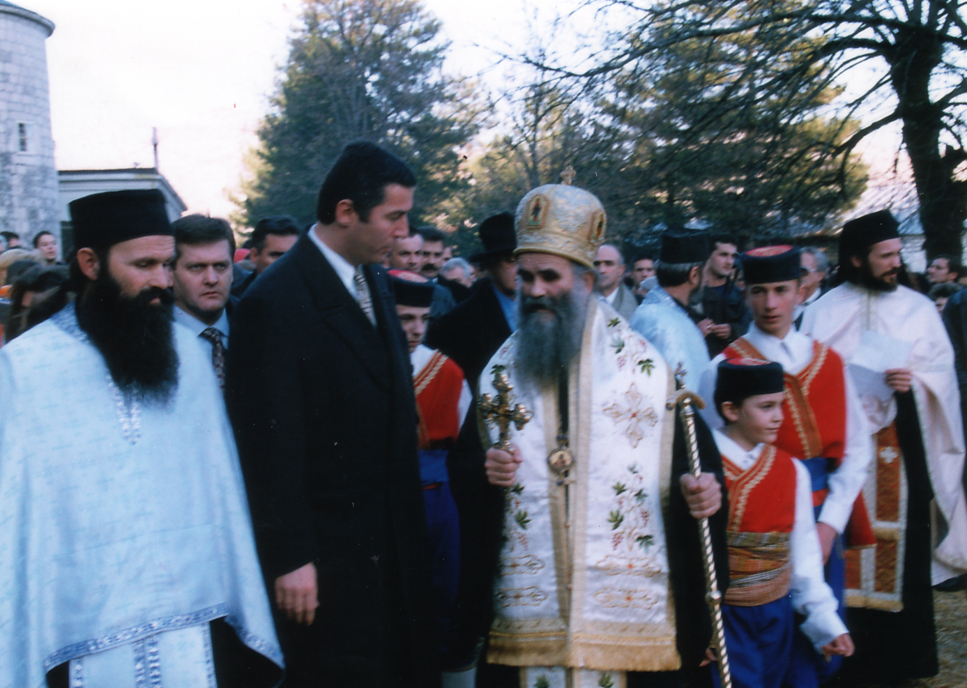 Đukanović i Amfilohije ispred Cetinjskog manastira