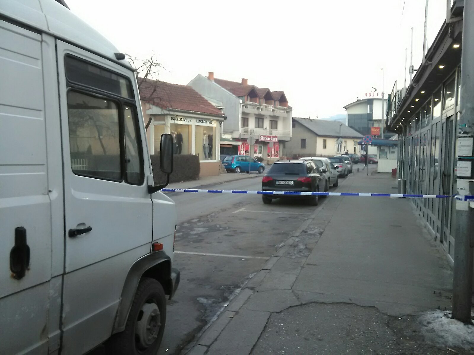 Berane, Ulica Dušana Vujoševića gdje se nalazio automobil sa eksplozivom