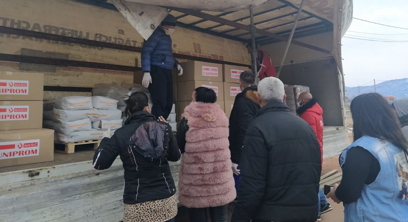 Sharing aid: Photo provided by Democratic Montenegro