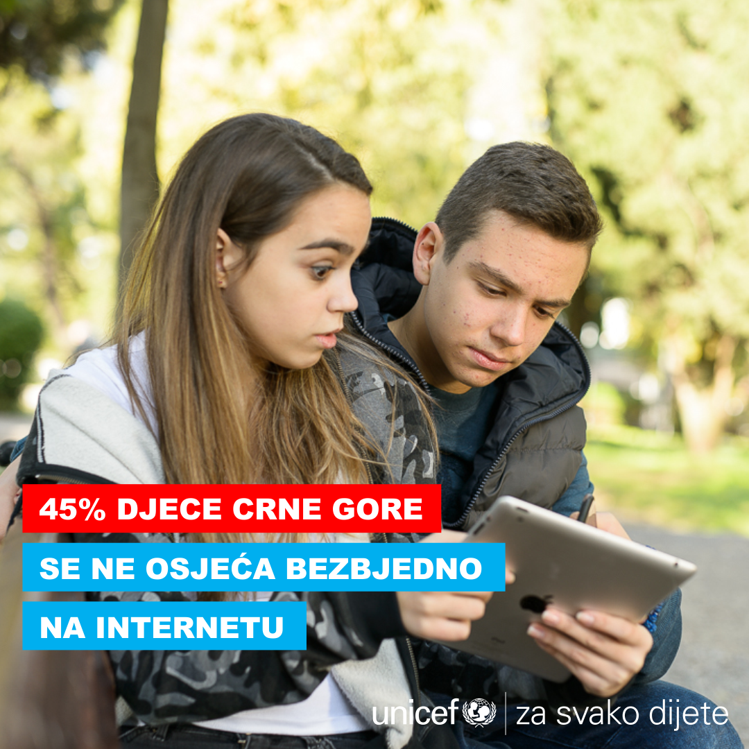 45% djece Crne Gore se ne osjeća bezbjedno na internetu