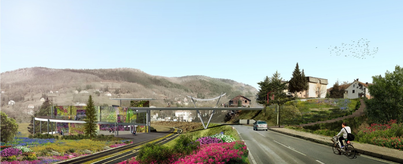 conceptual design of Mojkovac footbridge