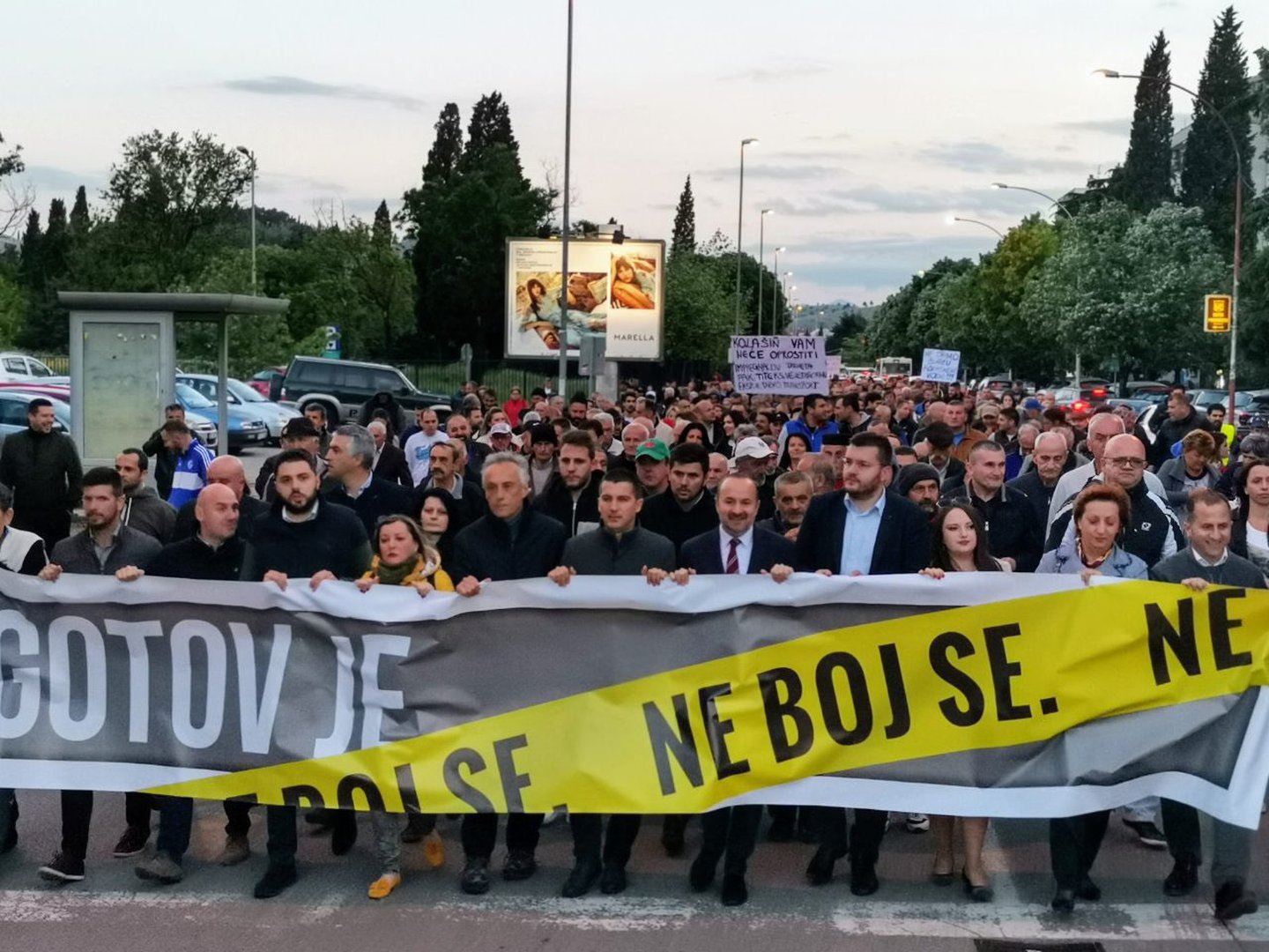 Protestu prisustvuju predstavnici i pristalice Demokratske Crne Gore, Demosa i Crnogorske